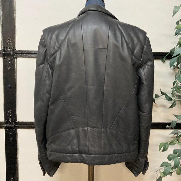 Mens Armani Exchange Leather Coat Grey Size Large - Picture 2 of 7